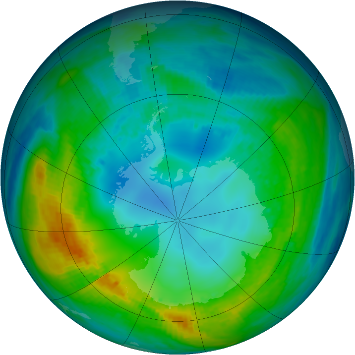 Antarctic ozone map for 05 May 1980
